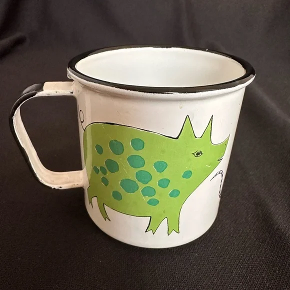 Arabia Finel Enamel Vintage 1960s Rare Made in England Coffee Cup 3”